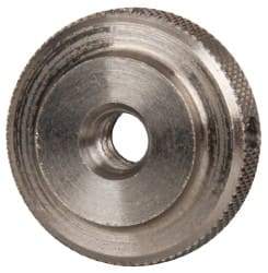 Gibraltar - #10-24 UNC Thread, Uncoated, Stainless Steel Round Knurled Check Nut - 1/4" Overall Height, 3/4" Diam x 3/16" Head Height, 1/2" Diam x 1/16" Base Height - Industrial Tool & Supply