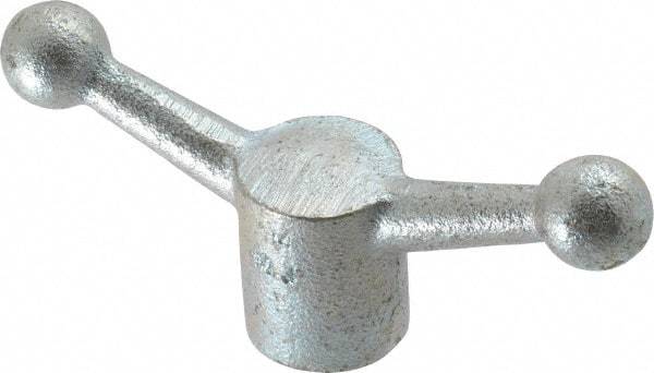 Gibraltar - 2 Offset Arms, Zinc Plated, Blank Speed Handle - 2-1/4" High, 1/2" Arm Diam, 1-1/8" Hub Diam, 3/4" Ball Diam - Industrial Tool & Supply