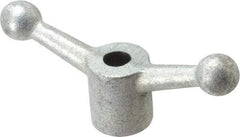 Gibraltar - 2 Offset Arms, 0.499" Hole, Zinc Plated, Reamed Speed Handle - 2-1/4" High, 1/2" Arm Diam, 1-1/8" Hub Diam, 3/4" Ball Diam - Industrial Tool & Supply