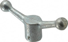Gibraltar - 2 Offset Arms, Zinc Plated, Blank Speed Handle - 2-1/2" High, 9/16" Arm Diam, 1-3/8" Hub Diam, 7/8" Ball Diam - Industrial Tool & Supply