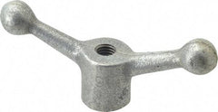 Gibraltar - 2 Offset Arms, 5/8-11" Hole, Zinc Plated, Tapped Speed Handle - 2-1/2" High, 9/16" Arm Diam, 1-3/8" Hub Diam, 7/8" Ball Diam - Industrial Tool & Supply
