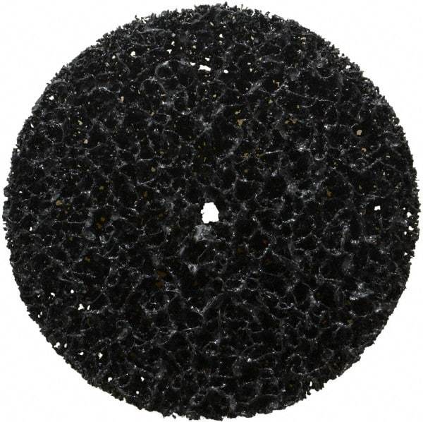3M - 4" Very Coarse Grade Silicon Carbide Deburring Disc - 1/4" Center Hole, Arbor Connection, Black, 6,000 Max RPM - Industrial Tool & Supply