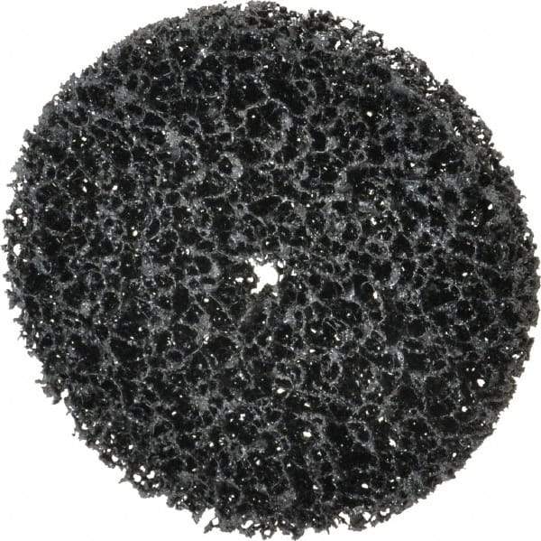 3M - 4" Very Coarse Grade Silicon Carbide Deburring Disc - 3/8" Center Hole, Arbor Connection, Black, 6,000 Max RPM - Industrial Tool & Supply