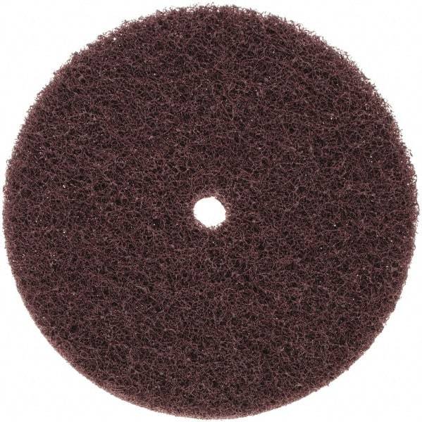 3M - 6" Medium Grade Aluminum Oxide Deburring Disc - 1/2" Center Hole, Arbor Connection, Maroon, 4,000 Max RPM - Industrial Tool & Supply