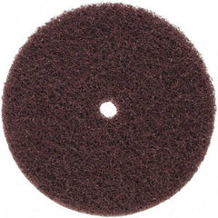 3M - 6" Medium Grade Aluminum Oxide Deburring Disc - 1/2" Center Hole, Arbor Connection, Maroon, 4,000 Max RPM - Industrial Tool & Supply