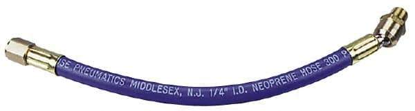 Coilhose Pneumatics - 5/16" ID 3' Long Lead-In Whip Hose - FNPT x MNPT Ball Swivel Ends, 300 Working psi, -40 to 212°F, 1/4" Fitting, - Industrial Tool & Supply