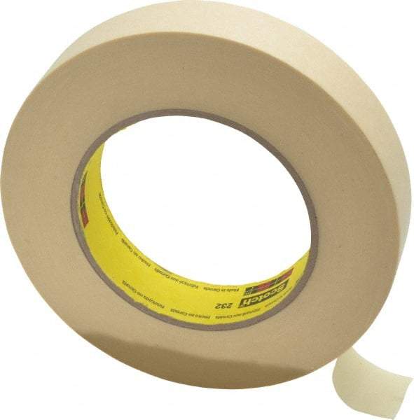 3M - 1" Wide x 60 Yd Long Tan Paper Masking Tape - Series 232, 6.3 mil Thick, 27 In/Lb Tensile Strength - Industrial Tool & Supply