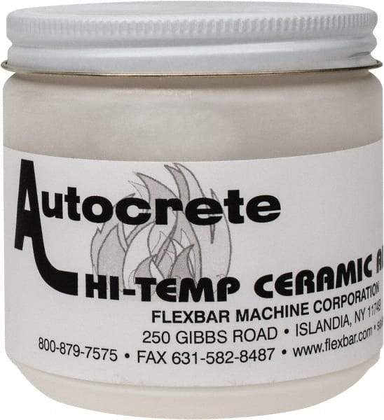 Flexbar - 1 Lb Jar White Ceramic Filler/Repair Caulk - 3000°F Max Operating Temp, 24 hr Full Cure Time - Industrial Tool & Supply