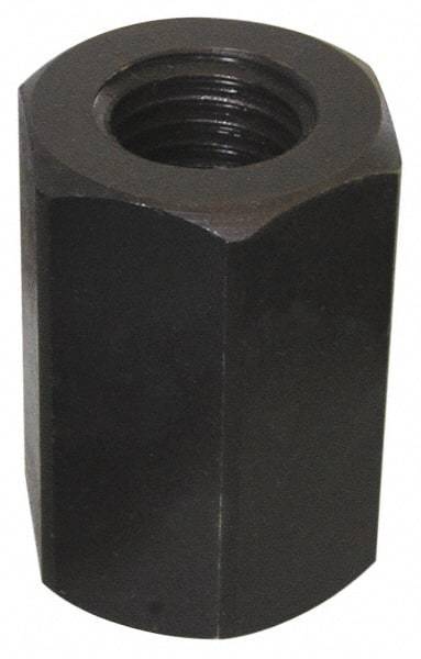 Value Collection - 3/4-10 UNC, 1-7/8" OAL Steel Standard Coupling Nut - Black Oxide Coated, 1-1/4" Width Across Flats - Industrial Tool & Supply