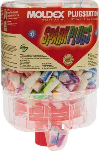Moldex - One Touch Disposable Non-Refillable Earplug Dispenser with 33 dB Earplugs - Assorted Color Earplugs, 250 Pairs, Includes Mounting Hardware - Industrial Tool & Supply