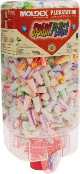 Moldex - One Touch Disposable Non-Refillable Earplug Dispenser with 33 dB Earplugs - Assorted Color Earplugs, 500 Pairs, Includes Mounting Bracket, Template & Hardware - Industrial Tool & Supply