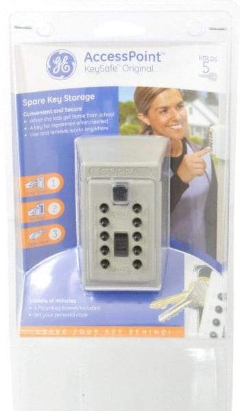 Supra - Push Button Combination, Permanent Key Safe - Brass Finish - Industrial Tool & Supply