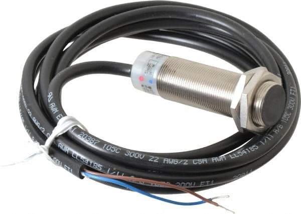 Eaton Cutler-Hammer - NPN, 5mm Detection, Cylinder Shielded, Inductive Proximity Sensor - 2 Wires, IP67, 20 to 250 VAC, M18x1 Thread, 2.54 Inch Long - Industrial Tool & Supply