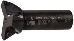 Dorian Tool - 60° Included Angle, 2-1/4 Inch Max Cutting Diameter, 3 Inserts, 1 Inch Shank Diameter, TDEX 220408-EN Insert Style, Indexable Dovetail Cutter - 3-1/2 Inch Overall Length - Industrial Tool & Supply