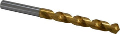 OSG - 13mm 120° Vanadium High Speed Steel Jobber Drill - TiN Finish, Right Hand Cut, Spiral Flute, Straight Shank, 158mm OAL, Standard Point - Industrial Tool & Supply