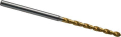 OSG - #40 130° Vanadium High Speed Steel Jobber Drill - TiN Finish, Right Hand Cut, Spiral Flute, Straight Shank, 62mm OAL, Standard Point - Industrial Tool & Supply