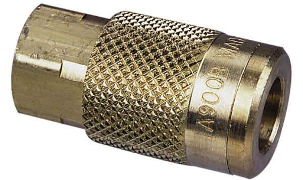 Coilhose Pneumatics - 3/8 Female NPT Industrial/Acme Pneumatic Hose Coupler - Brass, 1/4" Body Diam - Industrial Tool & Supply