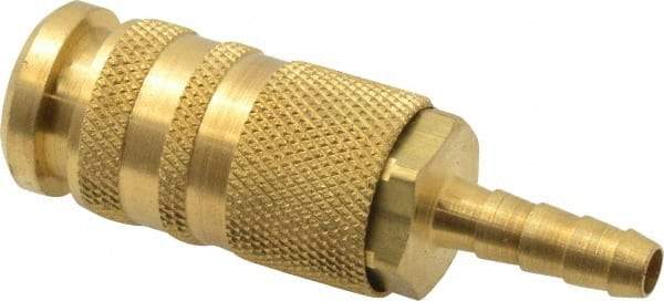 Coilhose Pneumatics - Hose Barb Industrial/Acme Pneumatic Hose Coupler - Brass, 1/4" Body Diam, 1/4" Hose ID - Industrial Tool & Supply