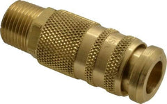 Coilhose Pneumatics - 3/8 Male NPT Industrial/Acme Pneumatic Hose Coupler - Brass, 1/4" Body Diam - Industrial Tool & Supply
