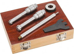 SPI - 1/2 to 0.8", Carbide, Hole Mechanical Inside Micrometer Set - 0.0002" Graduation, 6" Extension Rod Length, (1) Setting Ring Included - Industrial Tool & Supply
