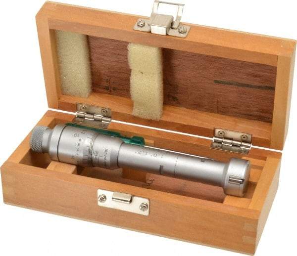 SPI - 1 to 1.2", 3.15" Gage Depth, Mechanical Inside Hole Micrometer - 0.0002" Graduation, 0.0002" Accuracy, Ratchet Stop Thimble - Industrial Tool & Supply