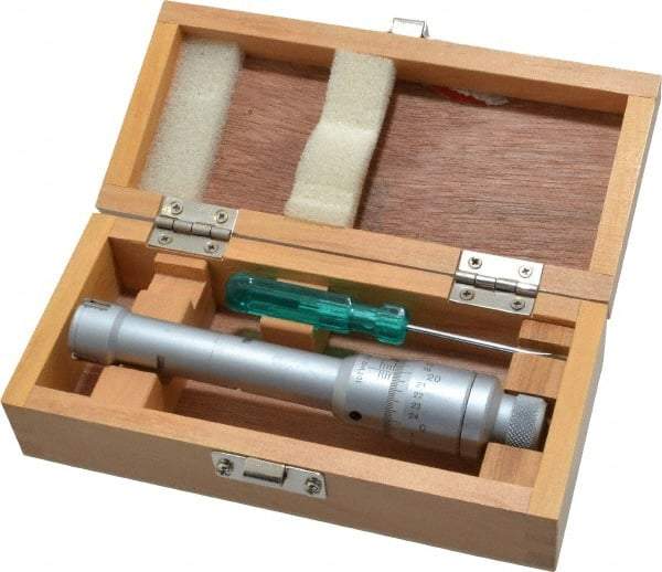SPI - 0.8 to 1", 3.15" Gage Depth, Mechanical Inside Micrometer - 0.0002" Graduation, 0.0002" Accuracy, Ratchet Stop Thimble - Industrial Tool & Supply
