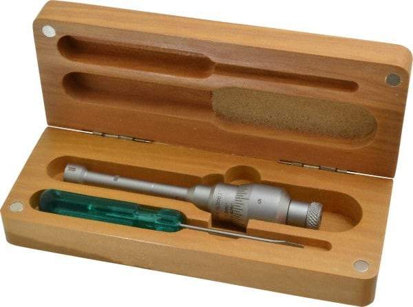SPI - 0.425 to 0.5", 2" Gage Depth, Mechanical Inside Hole Micrometer - 0.0001" Graduation, 0.0002" Accuracy, Ratchet Stop Thimble - Industrial Tool & Supply