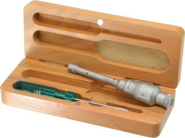 SPI - 0.35 to 0.425", 2" Gage Depth, Mechanical Inside Hole Micrometer - 0.0001" Graduation, 0.0001" Accuracy, Ratchet Stop Thimble - Industrial Tool & Supply