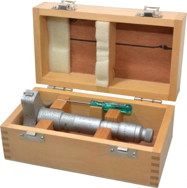 SPI - 3.6 to 4", 3.54" Gage Depth, Mechanical Inside Hole Micrometer - 0.0002" Graduation, 0.00025" Accuracy, Ratchet Stop Thimble - Industrial Tool & Supply
