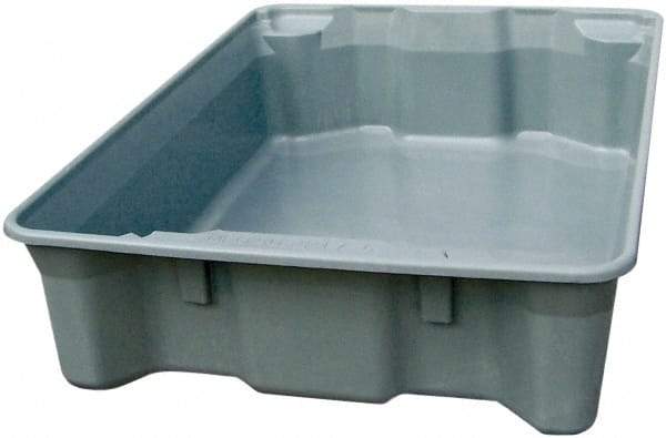 MFG Tray - 500 Lb Load Capacity Gray Fiberglass Tote Container - Stacking, Nesting, 25.3" Long x 18" Wide x 10" High - Industrial Tool & Supply