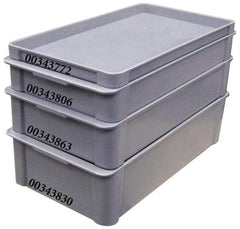 MFG Tray - 300 Lb Load Capacity Gray Fiberglass Tote Container - Stacking, 23.4" Long x 12" Wide x 6" High - Industrial Tool & Supply
