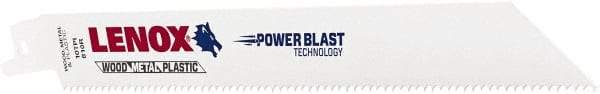 Lenox - 8" Long x 3/4" Thick, Bi-Metal Reciprocating Saw Blade - Tapered Profile, 10 TPI, Toothed Edge, Universal Shank - Industrial Tool & Supply