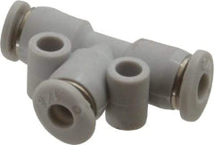 Norgren - 1/8" Tube OD, Brass Push-to-Connect Tube Union Tee - Tube to Tube Connection, 150 Max psi, Nitrile O-Ring, 0 to 175°F Working Temp - Industrial Tool & Supply