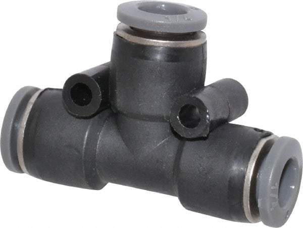 Norgren - 1/4" Tube OD, Brass Push-to-Connect Tube Union Tee - Tube to Tube Connection, 150 Max psi, Nitrile O-Ring, 0 to 175°F Working Temp - Industrial Tool & Supply