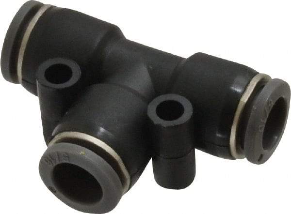 Norgren - 5/16" Tube OD, Brass Push-to-Connect Tube Union Tee - Tube to Tube Connection, 150 Max psi, Nitrile O-Ring, 0 to 175°F Working Temp - Industrial Tool & Supply
