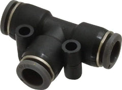 Norgren - 5/16" Tube OD, Brass Push-to-Connect Tube Union Tee - Tube to Tube Connection, 150 Max psi, Nitrile O-Ring, 0 to 175°F Working Temp - Industrial Tool & Supply