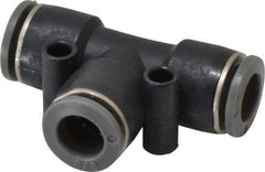 Norgren - 3/8" Tube OD, Brass Push-to-Connect Tube Union Tee - Tube to Tube Connection, 150 Max psi, Nitrile O-Ring, 0 to 175°F Working Temp - Industrial Tool & Supply