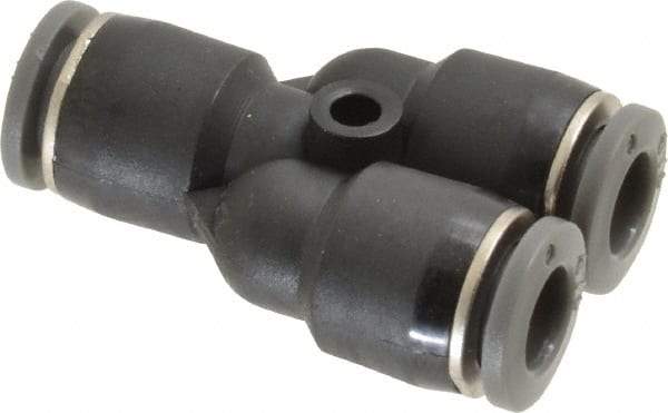 Norgren - 1/4" Tube OD, Brass Push-to-Connect Tube Parallel Y - 150 Max psi, Tube to Tube Connection, Nitrile O-Ring, 0 to 175°F Working Temp - Industrial Tool & Supply