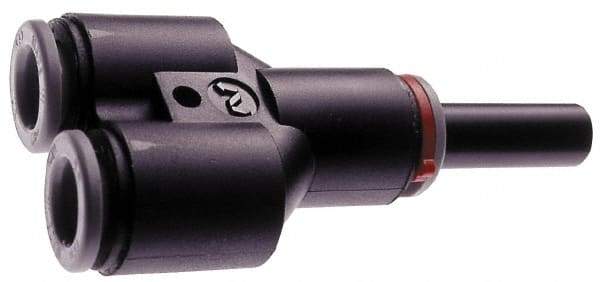 Norgren - 5/32" Tube OD, Brass Push-to-Connect Tube Y Stem Connector - Tube to Stem Connection, 150 Max psi, Nitrile O-Ring, 0 to 175°F Working Temp - Industrial Tool & Supply