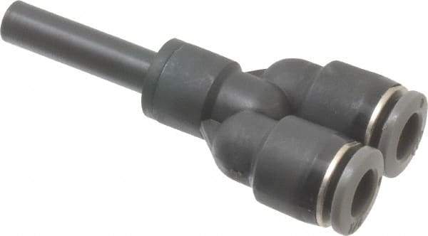 Norgren - 1/4" Tube OD, Brass Push-to-Connect Tube Y Stem Connector - Tube to Stem Connection, 150 Max psi, Nitrile O-Ring, 0 to 175°F Working Temp - Industrial Tool & Supply