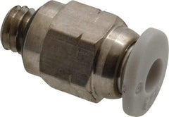 Norgren - 1/8" Tube OD, 10-32 UNF Brass Push-to-Connect Tube Male Connector - Tube to Male UNF Connection, 150 Max psi, Nitrile O-Ring, 0 to 175°F Working Temp - Industrial Tool & Supply