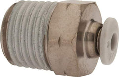 Norgren - 1/8" Tube OD, 1/4 NPTF Brass Push-to-Connect Tube Male Connector - Tube to Male NPT Connection, 150 Max psi, Nitrile O-Ring, 0 to 175°F Working Temp - Industrial Tool & Supply