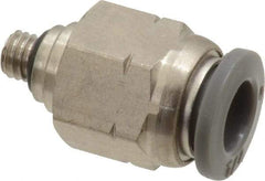 Norgren - 1/4" Tube OD, 10-32 UNF Brass Push-to-Connect Tube Male Connector - Tube to Male UNF Connection, 150 Max psi, Nitrile O-Ring, 0 to 175°F Working Temp - Industrial Tool & Supply