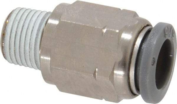 Norgren - 5/16" Tube OD, 1/8 NPTF Brass Push-to-Connect Tube Male Connector - Tube to Male NPT Connection, 150 Max psi, Nitrile O-Ring, 0 to 175°F Working Temp - Industrial Tool & Supply