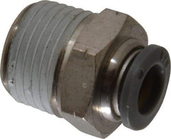 Norgren - 3/8" Tube OD, 1/2 NPTF Brass Push-to-Connect Tube Male Connector - Tube to Male NPT Connection, 150 Max psi, Nitrile O-Ring, 0 to 175°F Working Temp - Industrial Tool & Supply