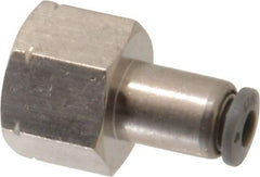 Norgren - 5/32" Tube OD, 1/4 NPTF Brass Push-to-Connect Tube Female Connector - Tube to Female NPT Connection, 150 Max psi, Nitrile O-Ring, 0 to 175°F Working Temp - Industrial Tool & Supply