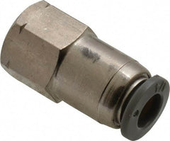 Norgren - 1/4" Tube OD, 1/8 NPTF Brass Push-to-Connect Tube Female Connector - Tube to Female NPT Connection, 150 Max psi, Nitrile O-Ring, 0 to 175°F Working Temp - Industrial Tool & Supply