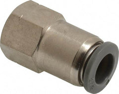 Norgren - 3/8" Tube OD, 1/4 NPTF Brass Push-to-Connect Tube Female Connector - Tube to Female NPT Connection, 150 Max psi, Nitrile O-Ring, 0 to 175°F Working Temp - Industrial Tool & Supply