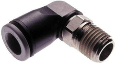 Norgren - 3/8" Tube OD, 1/2 NPTF Brass Push-to-Connect Tube Male Swivel Elbow - Tube to Male NPT Connection, 150 Max psi, Nitrile O-Ring, 0 to 175°F Working Temp - Industrial Tool & Supply