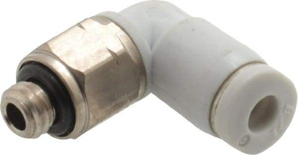 Norgren - 1/8" Tube OD, 10-32 UNF Brass Push-to-Connect Tube Male Swivel Elbow - Tube to Male UNF Connection, 150 Max psi, Nitrile O-Ring, 0 to 175°F Working Temp - Industrial Tool & Supply